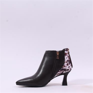 Una Healy Manchild Flare Heel Ankle Boot - Cow Print